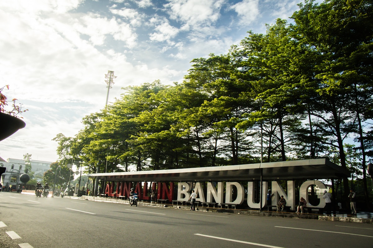 Bandung city welcome sign, Bandung, West Java, Indonesia