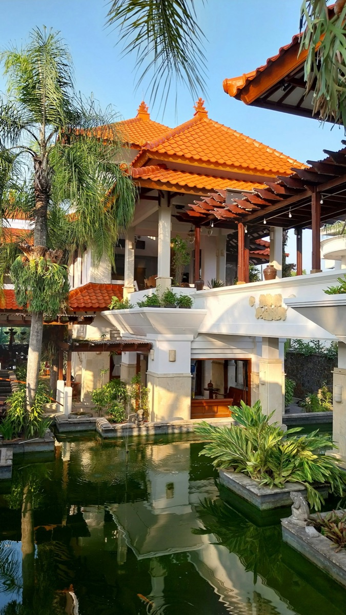 Building with a pond in front of it, Malang, Indonesia