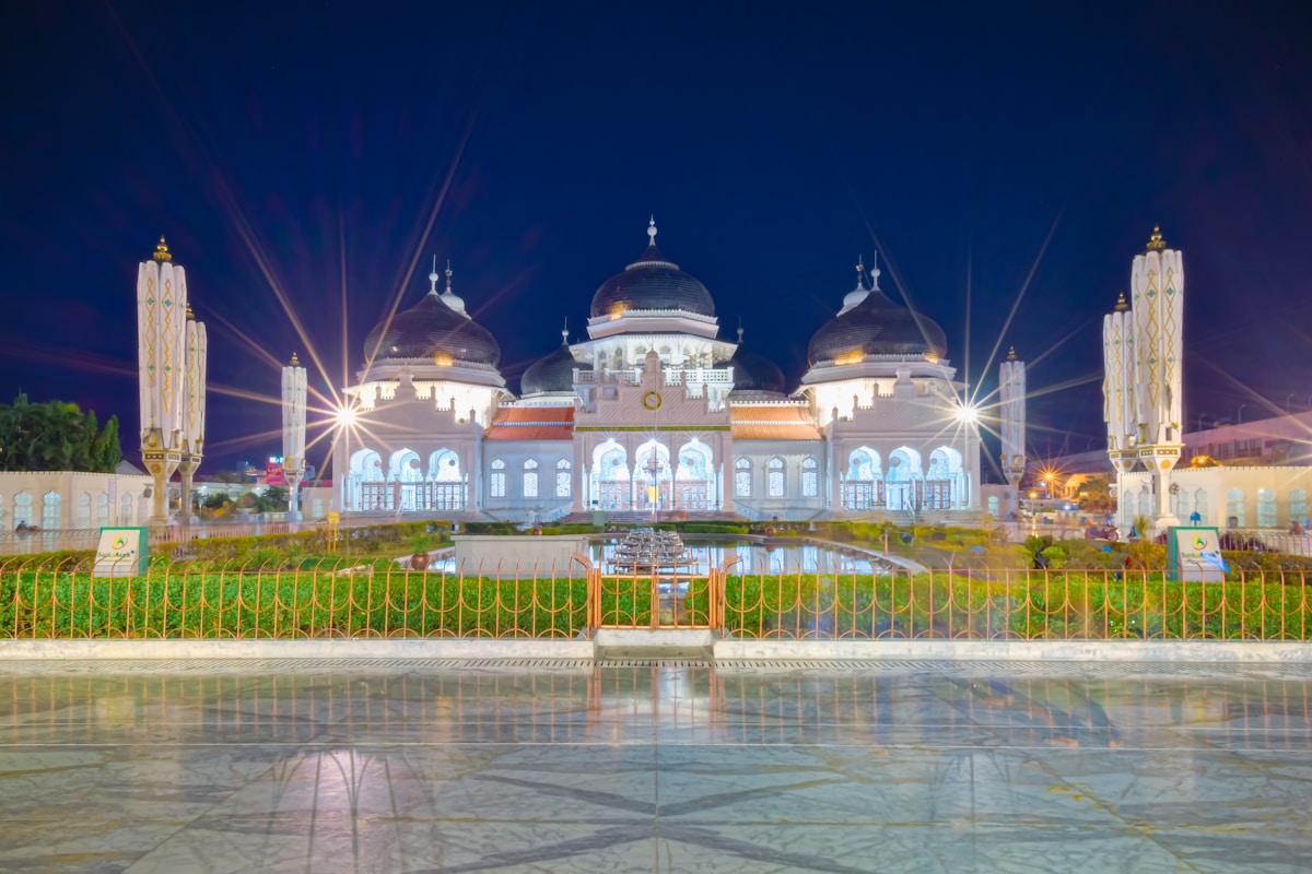 Large building with fountain, Semarang old town, Indonesia