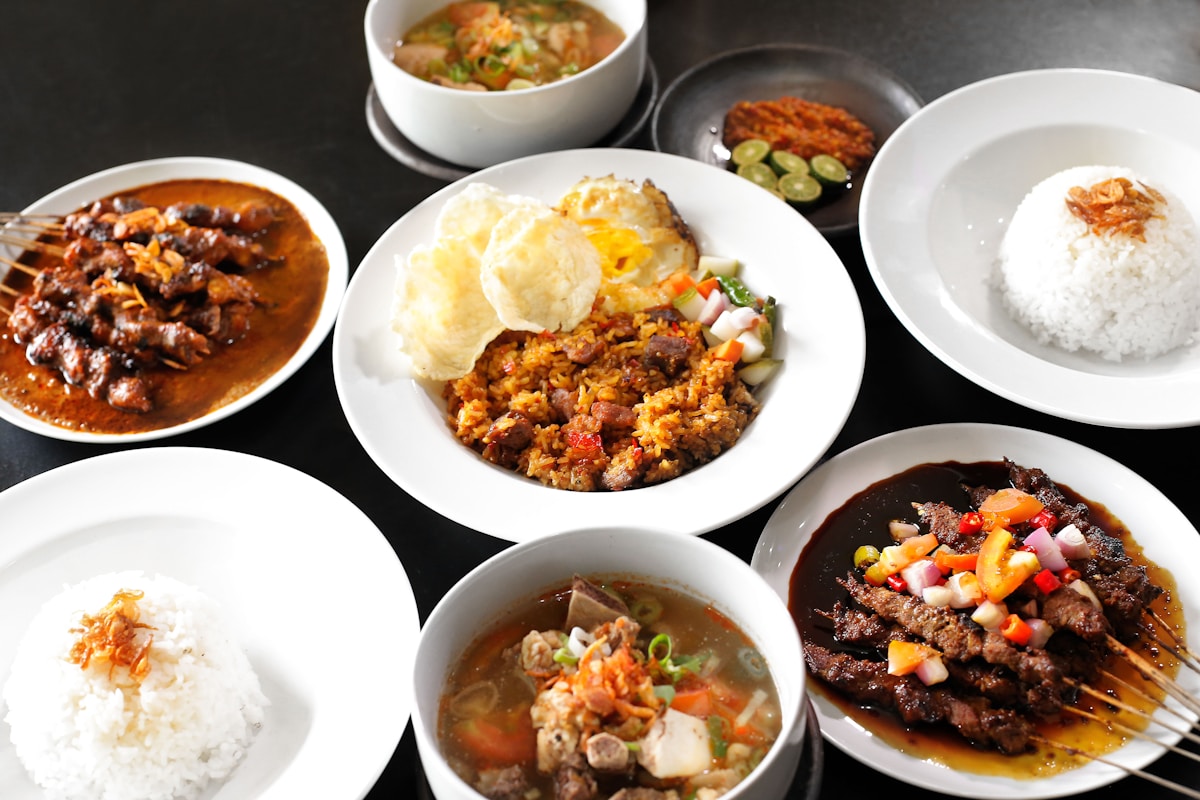 Vegetarian dishes from a restaurant menu, Yogyakarta City, Indonesia