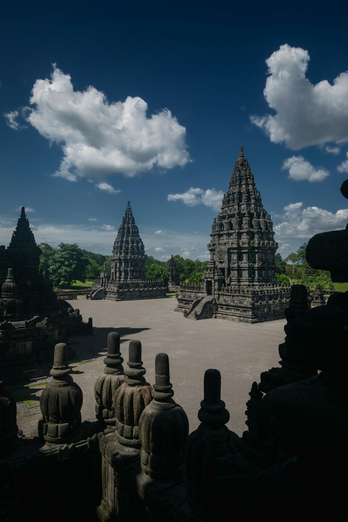 Stone structures at Prambanan Temple complex, Yogyakarta, Indonesia
